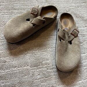 Birkenstock Bostons Taupe Suede SZ 38